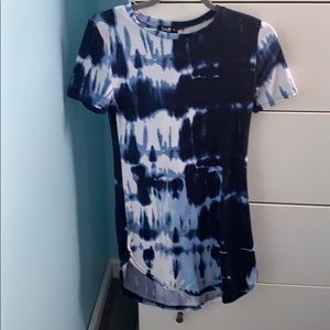 Blue and white tie dye dress